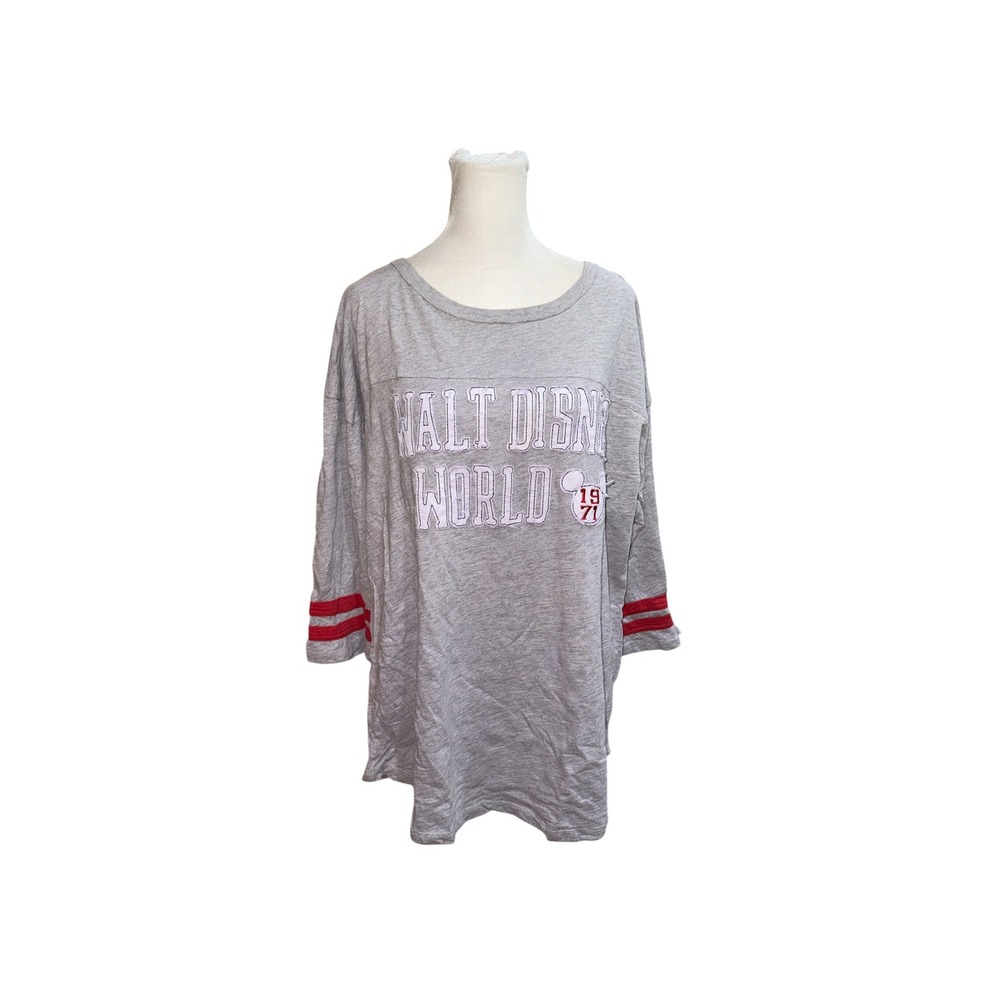 Disney Parks Walt Disney World Spirit Jersey Gray Long Sleeve Shirt Womens XL
